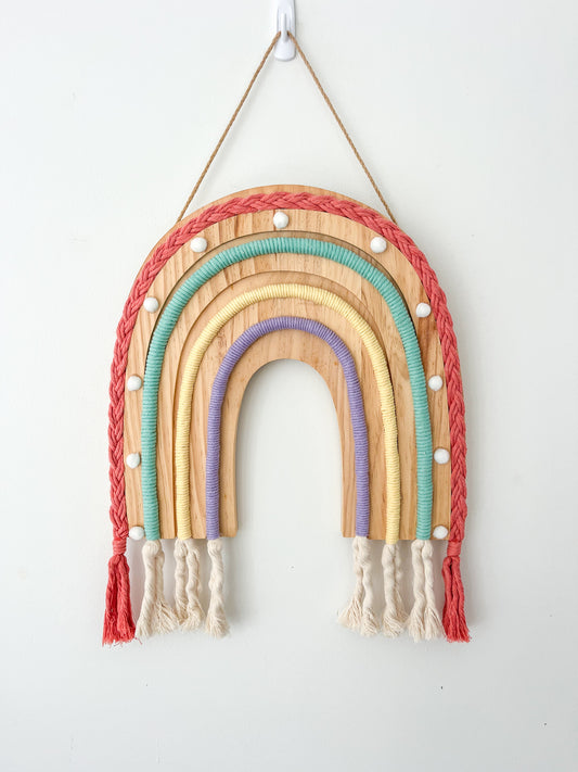 XL Wood and Macrame Wall Hanging