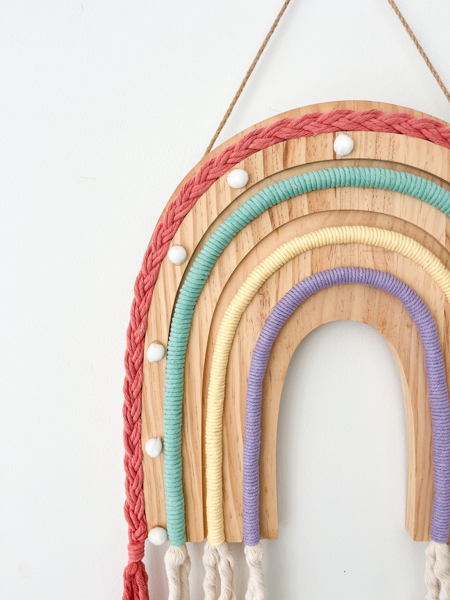 XL Wood and Macrame Wall Hanging